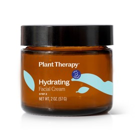 Plant Therapy Hydrating Facial Cream 2 oz Shea Butter, Fractionated Coconut Oil, Squalane, Hyaluronic Acid, Softens the Appearance of Fine Lines and Wrinkles, Luxuriously Creamy, Yet Absorbs Quickly
