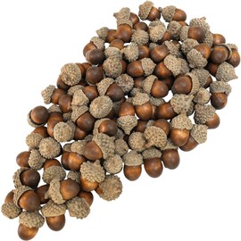 Winlyn 100 Pcs Extremely Realistic Artificial Acorns Wooden Brown Acorns Autumn Decorations 1.2" Rustic Farmhouse Home Thanksgiving Wedding Fall Arrangement Wreaths Bowl Fillers