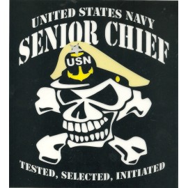 NAVY SENIOR CHIEF PETTY OFFICER SKULL 5" STICKER DECAL