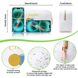 Crochet Lover Gifts Funny Makeup Bag Gifts Crocheting Gifts Christmas Birthday Gifts Crochet Cosmetic Bag Humorous Novelty Present for Knitting and Crochet Beginner Mom Grandma Sister Knitting Bag