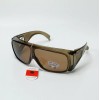 Brown Plastic Over Glasses Polarized Glare Blocking Sunglasses Unisex Men