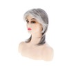 Sallcks Short Grey White Mullet Wig with Bangs Shaggy Layered