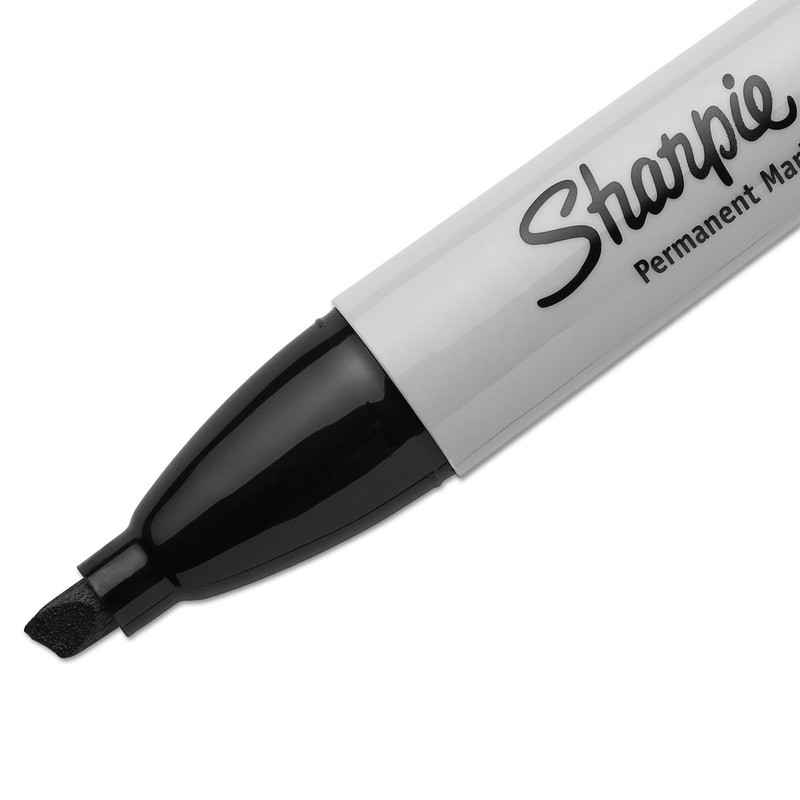 Sharpie Permanent Markers Chisel Tip Black 4 Count