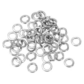 PATIKIL M4 Split Lock Washer, 25 Pack 4mm ID 6.3mm OD 304 Stainless Steel Spring Lock Washer Elastic Gasket for Screws Bolts, Silver Tone