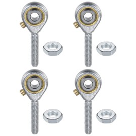 M METERXITY 4-Pack POSB3 Rod End Bearing, #10-32 Right Hand Thread Self-Lubricating Male Thread Steel Joint Rod Ends W Jam Nuts for Forging Machine Tools
