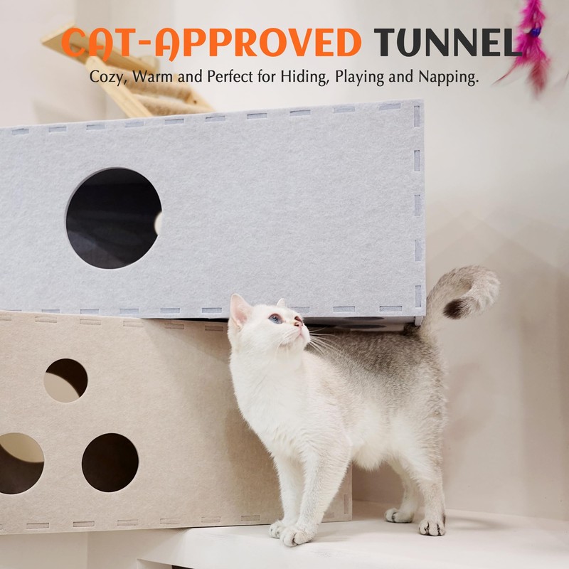 PETKARAY Cat Tunnel, Original Cat Hideaway Cave for Indoor Cats,