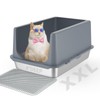 LIHONG Stainless Steel Litter Box with Lid, XL Metal Cat