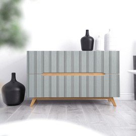 Yun-aeon Wood Slat Peel and Stick Wallpaper 17.3"x 300" Light Grey Wood Grating Stripe Contact Paper Removable Faux Wood Panels Wallpaper Self Adhesive Waterproof Vinyl Wall Paper for Bedroom Kitchen