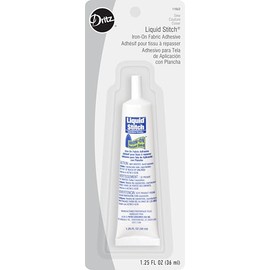 Dritz Liquid Stitch, 1.25 Fluid Ounce Iron-On Fabric Adhesive, White