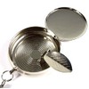 SmartDealsPro Circular de acero inoxidable llavero cenicero de bolsillo de