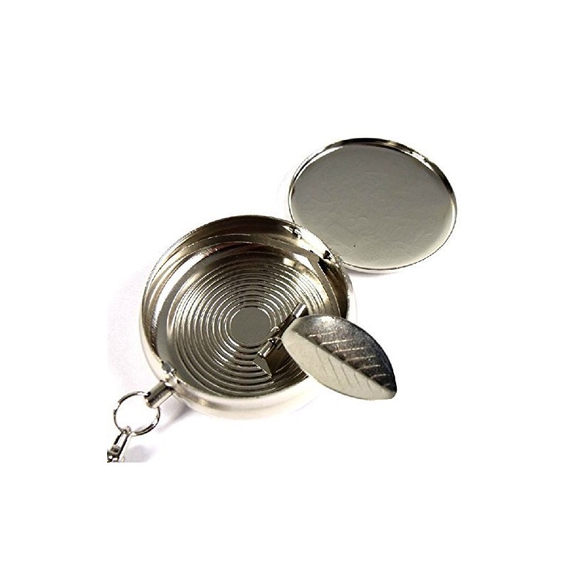 SmartDealsPro Circular de acero inoxidable llavero cenicero de bolsillo de