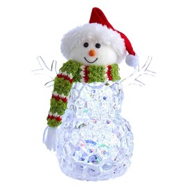 Kurt S. Adler Kurt Adler 9.45-Inch Battery-Operated Light-Up Snowman Table Piece, Multi