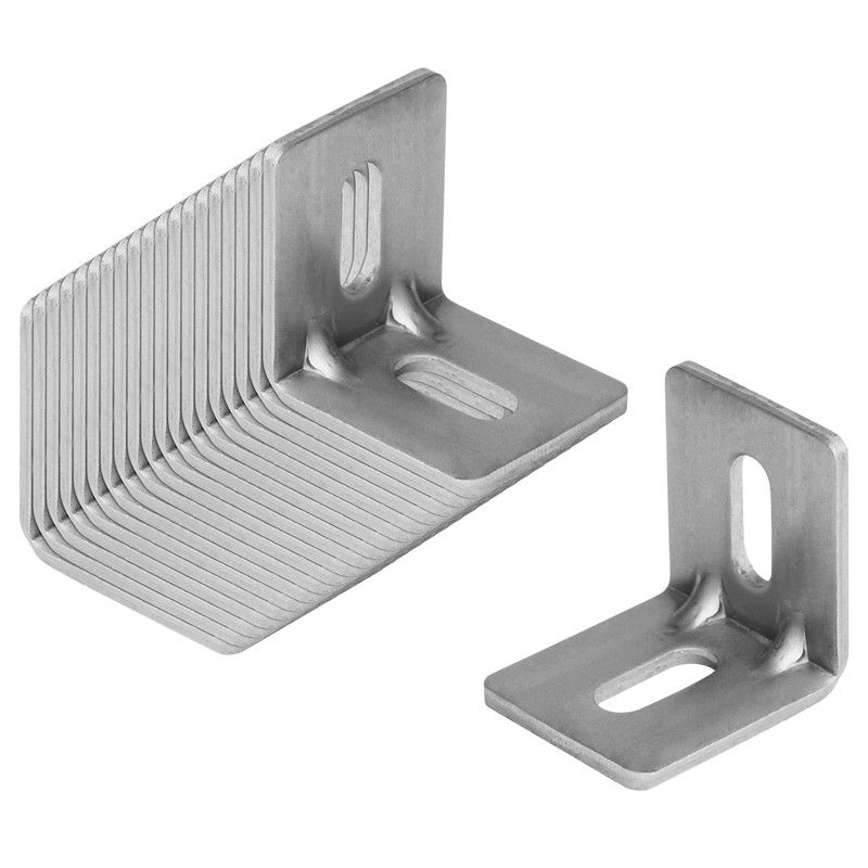 20 Pcs Adjustable Slotted L Corner Brace with Reinforced, 1-3/8"