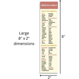 Spanish Christian 8X2inch Bookmark with The Books of The Bible Packs | Marcador en Español con Los Libros De La Biblia (Single)