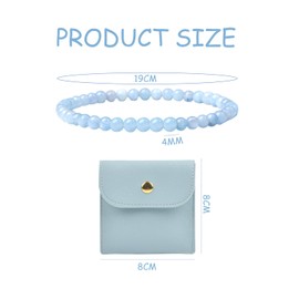 TYFGRT 1 x stone bead bracelet, 1 x jewellery bag, women's stone bead bracelet, simple and versatile bracelet, fashionable stone bead bracelet, blue pearl bracelet