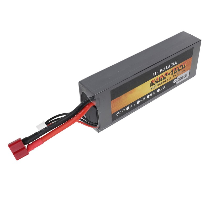 7.4V Lipo Battery 5200mAh 2S 50C Hard Case Lithium Polymer