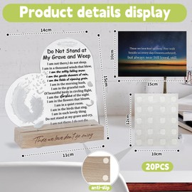 RAFIYU Sympathy Gift Memorial Gift Remembrance Gifts Those We Love Don't Go Away Acrylic Table Decorations Condolence Gift Bereavement Gifts for Loss of Loved One with Wood Stand