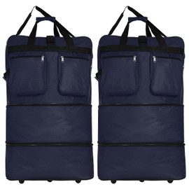 Generic Pack of 2 30"""" Duffle Bag Expandable Rolling Lightweight Wheeled Spinner Suitcase Luggage for Travel and Storage (Navy Blue)']"Actual size: ['30-inch'] matches with predicted size: