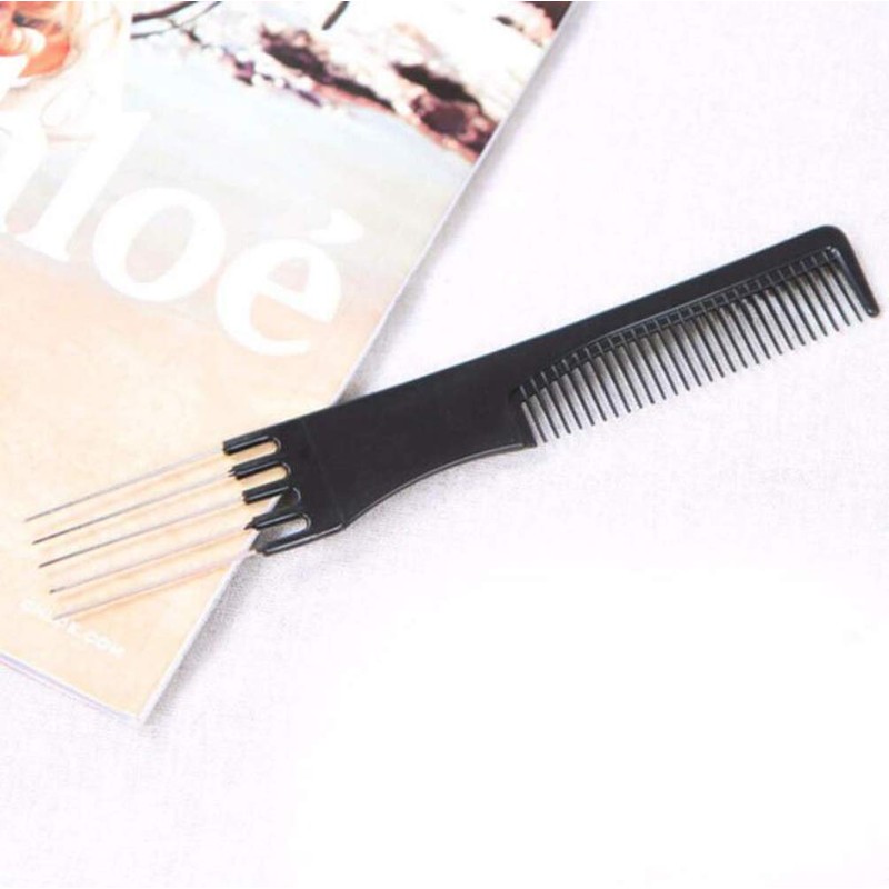 4PCS Double End Comb Carbon Lift Teasing Combs with Metal