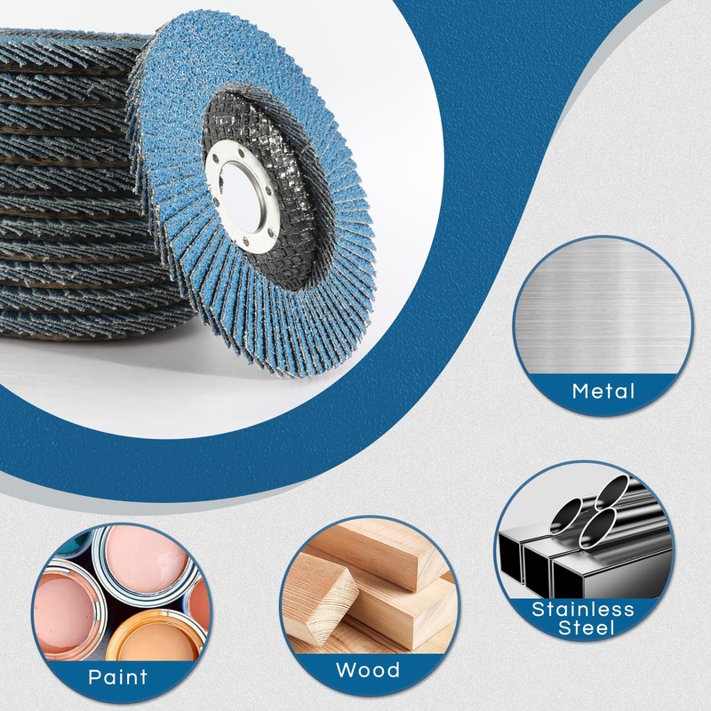 ERNITES Flap Discs 115mm, 12 Pack Mixed Grit 40/60/80/120 Zirconia