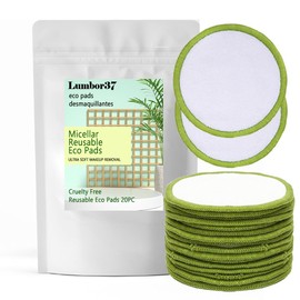 Lumbor37 Almohadillas Desmaquillantes Reutilizables,Active Ecopads Pads Desmaquillantes De Algodon Almohadilla Ecológica Ultra Suave Para Toda La Piel(20 Piezas)