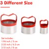 3Pcs Round Cookie Cutters with Handle, Circle Biscuit Cutter for
