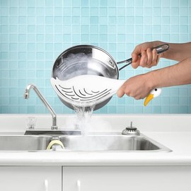 Genuine Fred WATERFOWL - Colador de olla de ganso - Ideal para pasta y verduras - Fcil drenaje con una sola mano - Diseo que ahorra espacio -...      