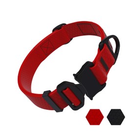 Tuff Pupper Action Collar | Heavy Duty Water Proof Dog Collar | Tear Proof & Odor Free | Rust-Proof Quick Release Buckle | Aluminum D-Ring | for Adventurous, Active Dogs