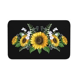 Jbofyee Sunflowers Wild Flowers Bath Mat Non-Slip Soft Microfiber Bathroom Rugs Washable Bathmat, Carpet Rug Entryway Decor for Tub Shower Room Floor, 31.5x20 Mat