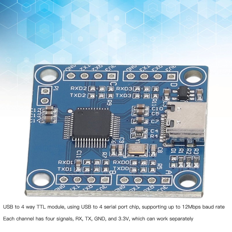 USB to 4 Way TTL Module CH9344 12Mbps Baud Rate