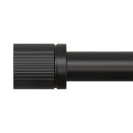 HTZON Black Curtain Rods for Windows 66 to 120 Inch(5.5-10Ft), 1 Inch Adjustable Modern Heavy Duty Window Drapery Rods with End Cap Finials Curtain Rod,Matte Black window single rods,Size: 36-120 Inch