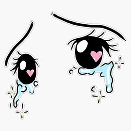 MAGNET Anime Eyes Crying Magnet Bumper Sticker Car Magnet Flexible Reuseable Magnetic Vinyl 5"