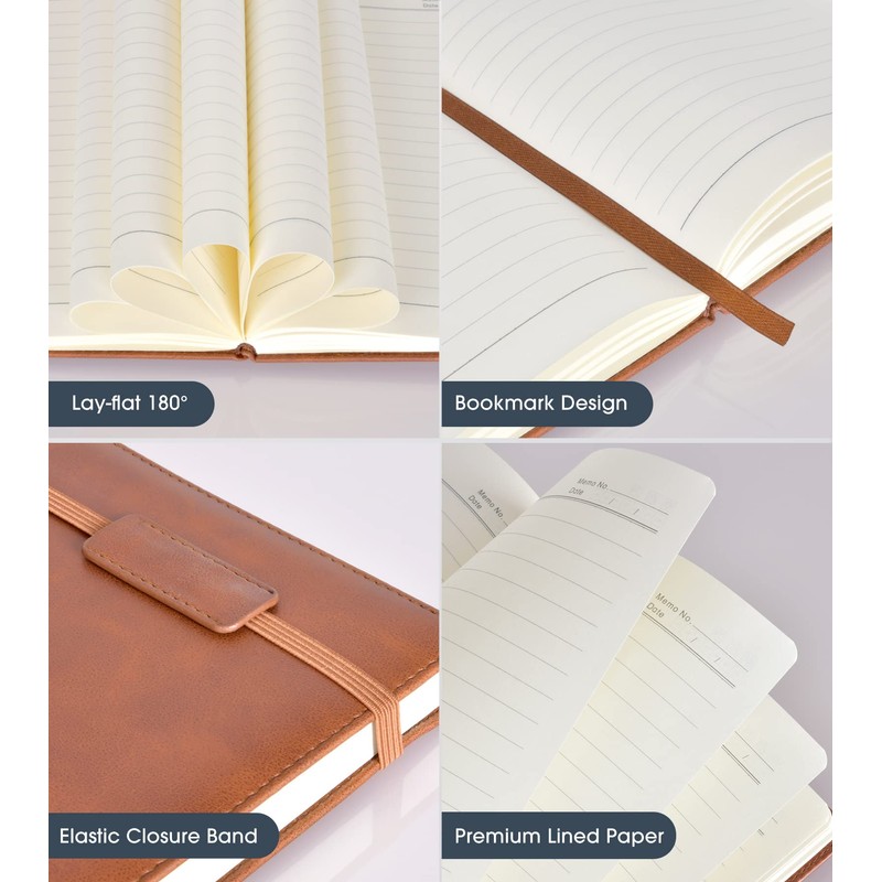 Biuwory Lined Journal Notebook for Women Men,256 Pages A5 Hardcover