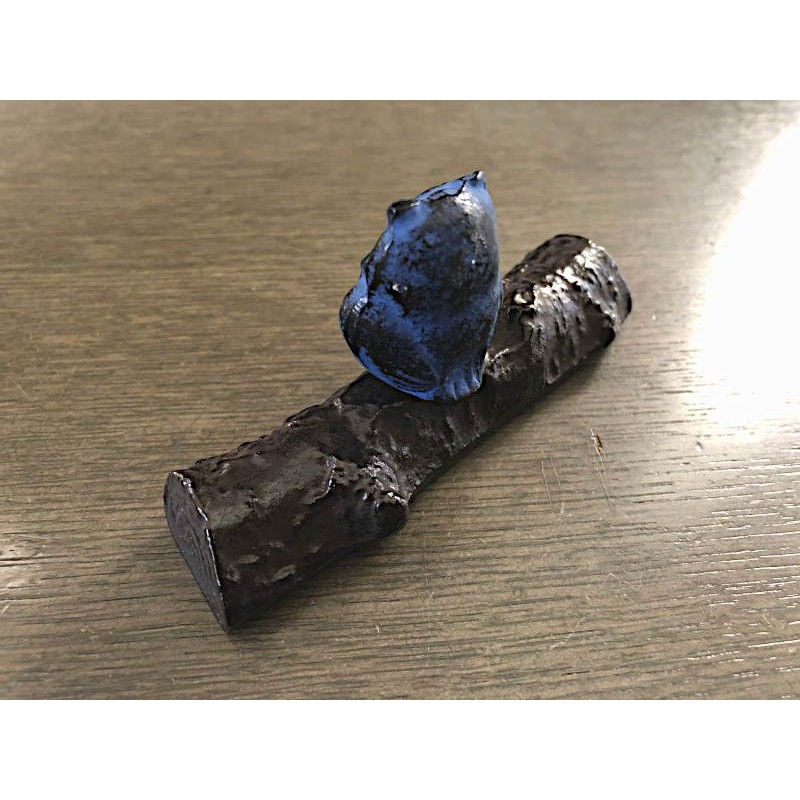 文鎮/ペーパーウェイト ふくろう 木 【伝統工芸品南部鉄器】