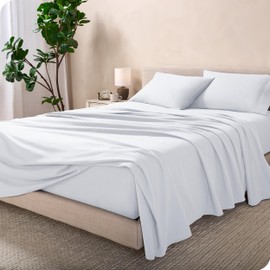 Bare Home Flannel Sheet Set 100% Cotton, Velvety Soft Heavyweight - Double Brushed Flannel - Deep Pocket, 4 pieces(King, Coronet Blue)