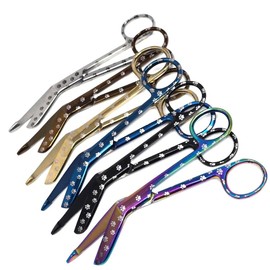 Bulk Pack Vet Tech Gifts Stainless Steel 5.5" Bandage Scissors with Engraved Puppy Kitten Paw Prints Veterinarian Appreciation Thank You Gift for Veterinary Tech Coworker Animal Rescue Gifts (6 Pcs)