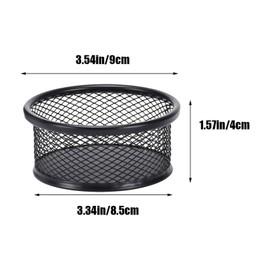 Galepromot 1Pc Black Metal Paper Clip Holder Mesh Paperclip Bowl Binder Clip Dispenser Desk Bobby Pin Container Organizer for Home Office Classroom School Desk Supplies Holders