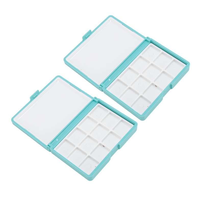 2Pcs Portable Watercolor Box Detachable Easy to Clean Compact Mini