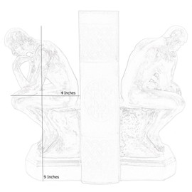 Bellaa 25594 Rodin's Thinker Bookends Set of 2 Auguste Collectible