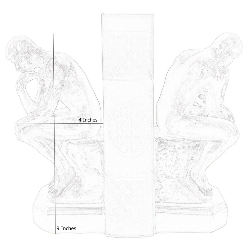 Bellaa 25594 Rodin's Thinker Bookends Set of 2 Auguste Collectible