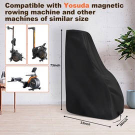 Andacar Rowing Machine Cover for Yosuda Magnetic Rowing Machine,Foldable Rower Machine Cover for Home Waterproof Water Rowing Machine Cover-33x20x73in