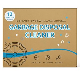 Garbage Disposal Cleaner, Lemon Scent Sink Disposal Odor Deodorizer for Hiden Grease, Limescale and Minerals Remove Suitable for All Waste Disposals, 20g × 12 Tablets