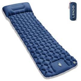 LENDOO Ultralight Inflatable Sleeping Mat, 195 cm x 60 cm, Self-Inflating with Inflatable Cushion, Camping Mat, Outdoor Waterproof with Foot Pump, Air Cell Mat, Inflatable for Outdoor Use