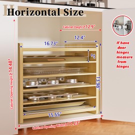 Exttlliy 6 Tier Wooden Tray Dividers for Cabinets, Baking Cookie Sheet Organizer, Vertical/Horizontal Cabinet Dividers for Pots, Cutting Board, Pans, Kitchen Organizers and Storage
