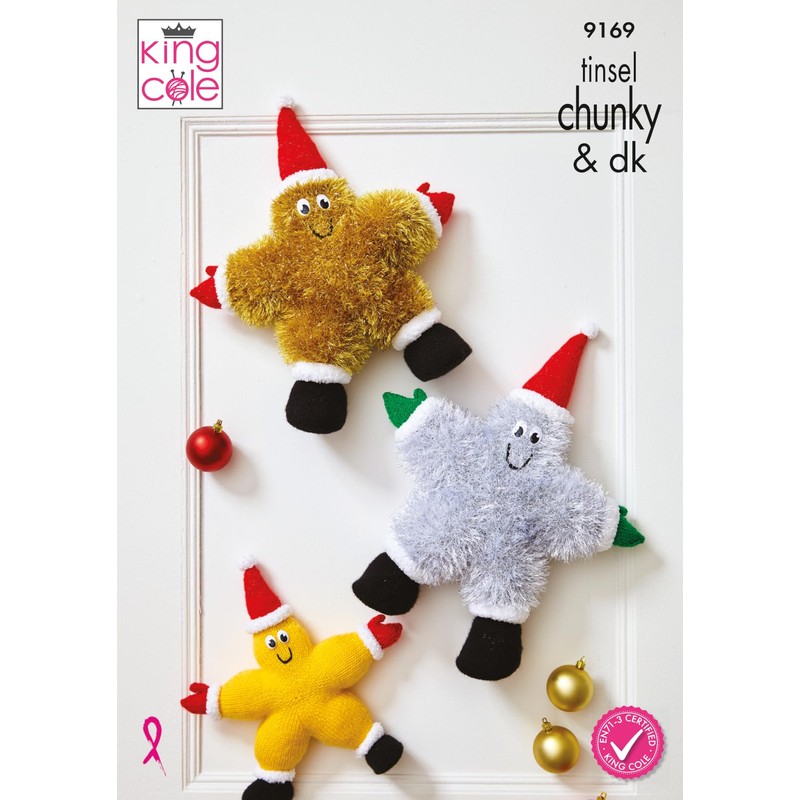 King Cole Tinsel Chunky & DK Knitting Pattern Small or