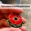 50-Pack Metal Poppy Flower Pins Veterans Day pins Memorial Day