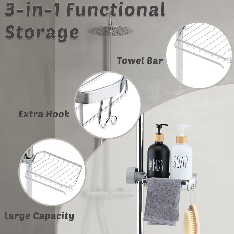YoHyien Stainless Steel Shower Caddy No Drill, Shower Soap Holder