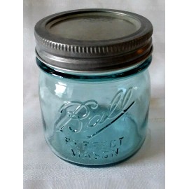BALL 1/2 HALF PINT Aqua BLUE MASON Jar - "Collector's Edition"  Canning REPLICA