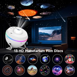 Planetarium Galaxy Projector for Bedroom, HD 13 in 1 Star Projector for Kids Adults, Space Projector with Milky Way Solar System Constellation Adjustable Knob Timed, Christmas Gifts for Teens