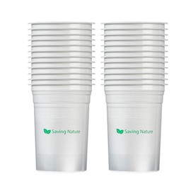 Restaurantware-Saving Nature 20 Ounce Drinking Cups, 10 Color-Changing Metal Cups - Reacts To Cold Liquids, Reusable, Aluminum Disposable Party Tumblers, Stylish, For Home, Party, And More